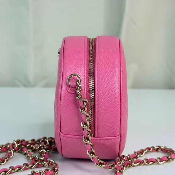 Chanel Pink Leather Round Shoulder Bag Crossbody - Picture 3 of 8